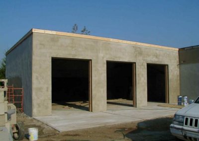 wide angle view of the house during renovation work