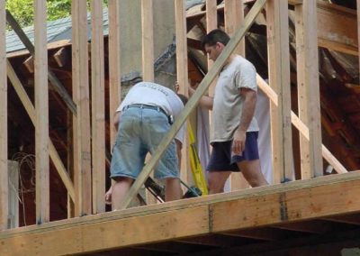 a team of construction workers on a residential site