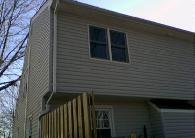 A view of the finished addition done to a house