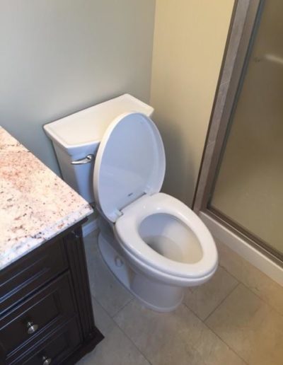 view of toilet with open lid