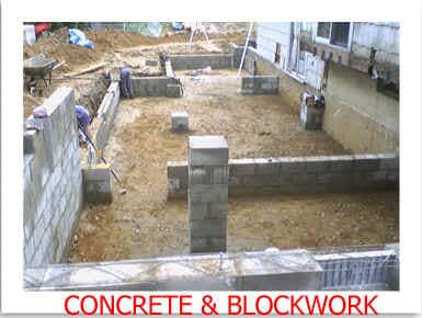concrete and block work
