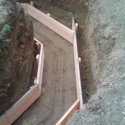 structure for concrete foundation and iron between it