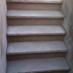 steps with concrete countertop
