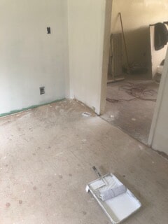 view of floor before tile work