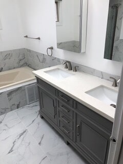 view of the sink after renovation and remodeling