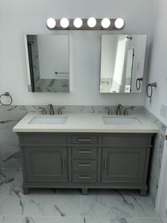 front view of the powder room