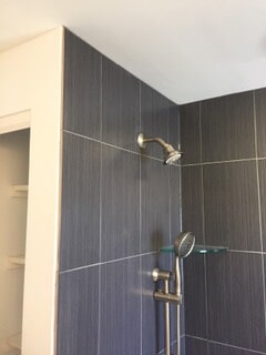 view of the shower from top corner