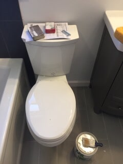 front view of toilet after renovation