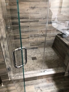 a shower enclosure